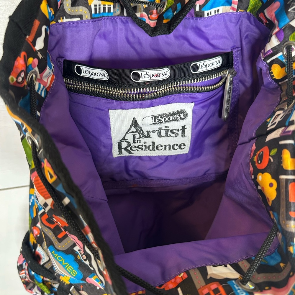 **SOLD** LeSportsac Artist in Residence Urban Fruit Print Colorful Day Pack - Picture 5 of 11